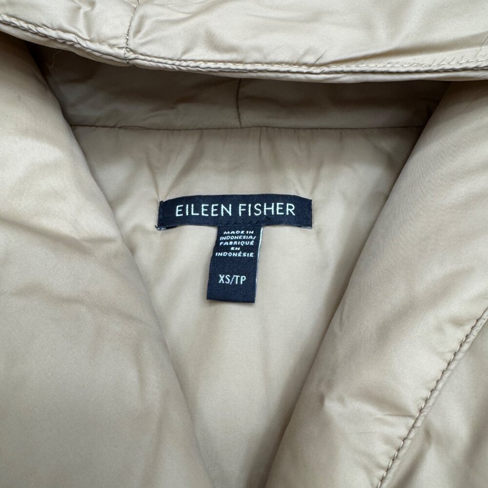 Eileen Fisher Recycled NylonHooded Vest Women's Jacket In Honey, Size XS - Picture 7 of 9